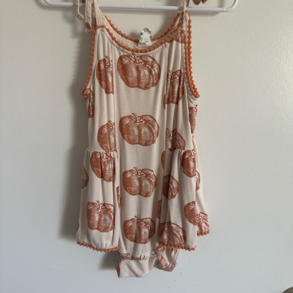 Kate Quinn Orange and Cream Pumpkin Romper